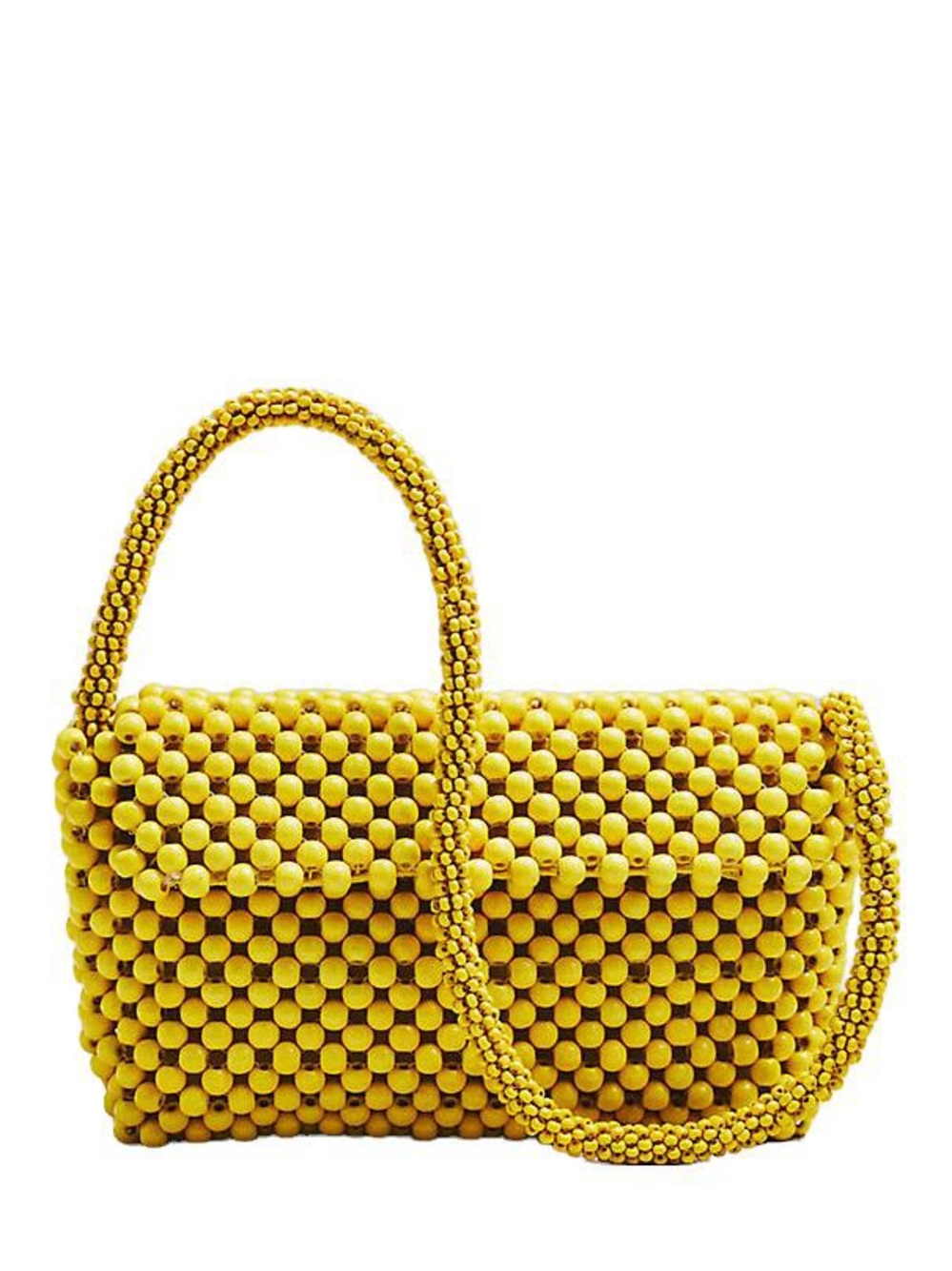 Anthropologie Yellow Beaded Shoulder Bag